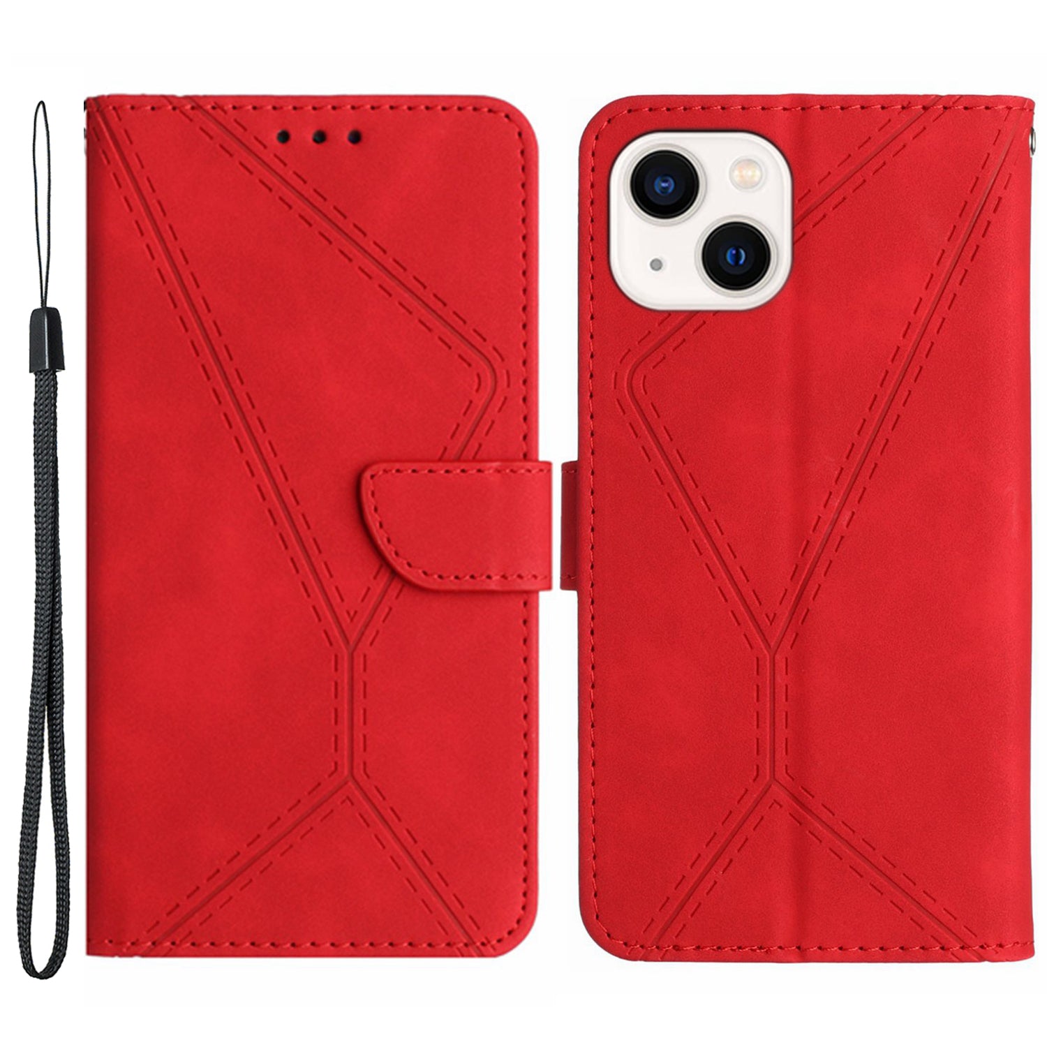 HT05 Wallet Cover for iPhone 14 Skin-touch Full Protection Phone Case PU Leather Shell HT05 Wallet Cover for iPhone 14 Skin-touch Full Protection Phone Case PU Leather Shell